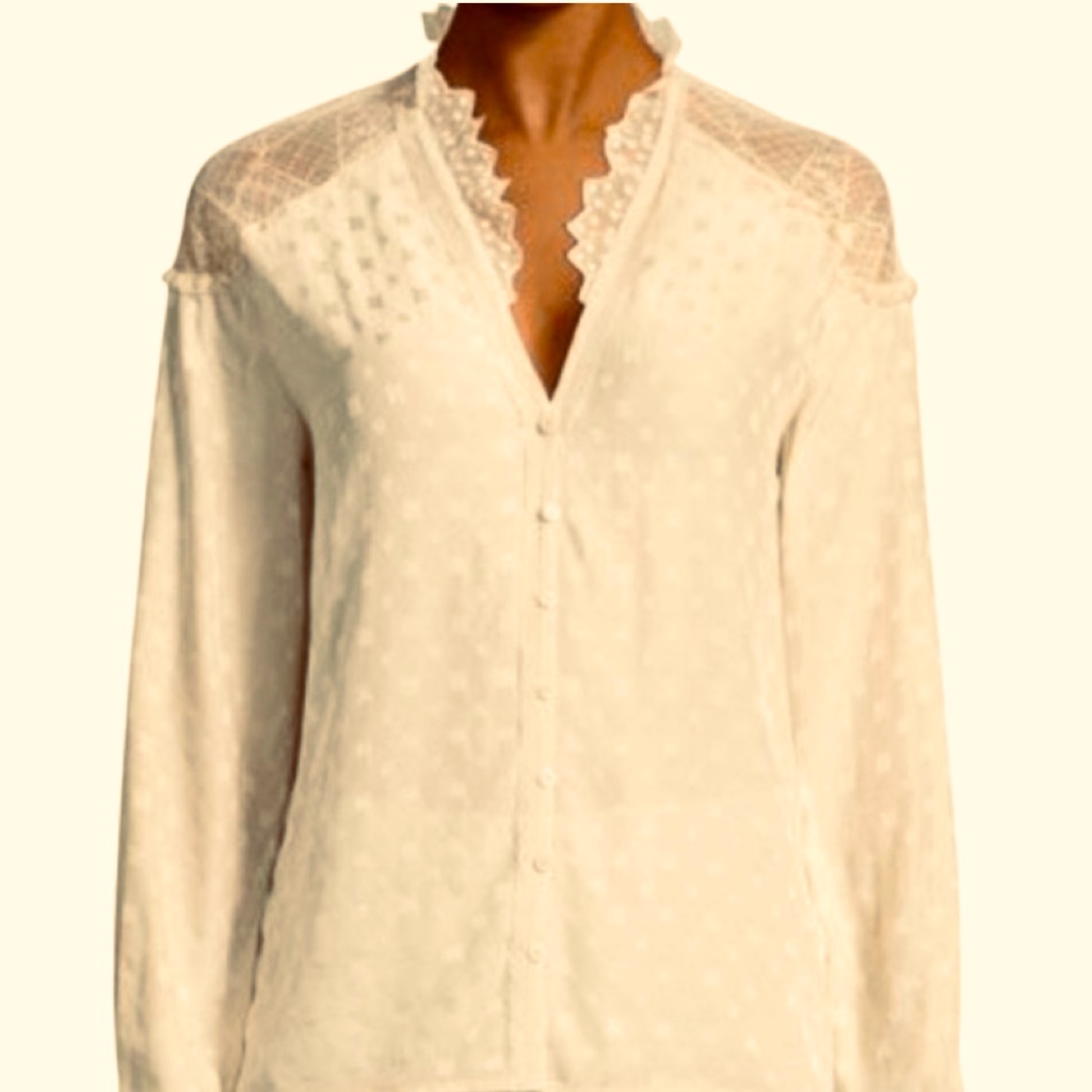 Zadig & Voltaire Deluxe Silk And Lace Blouse. Size L